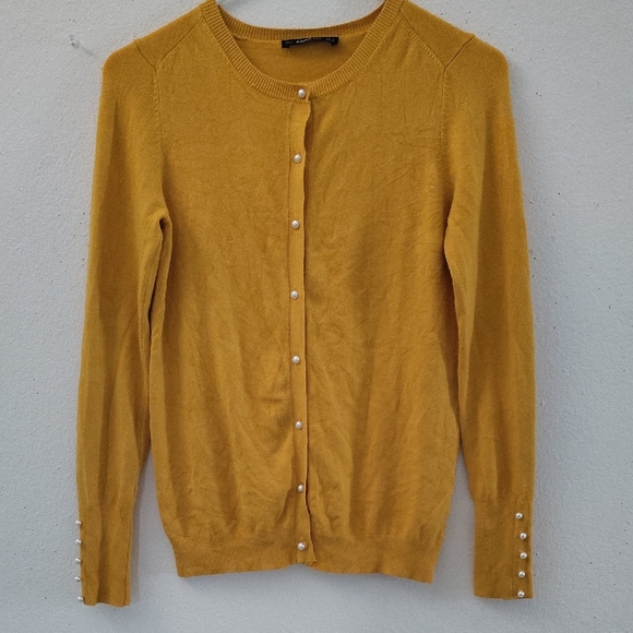 Zara Mustard Yellow Cardigan Sweater Size M - Picture 1 of 8